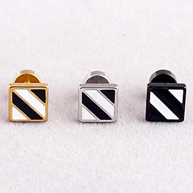 Bông Tai Nam Hình Vuông Titan Không Đen TT 2427 - 1 Cặp