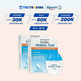 Combo 2 Nước nhỏ mắt giữ ẩm & bổ sung khoáng chất V.Rohto Mineral Tear 13ml