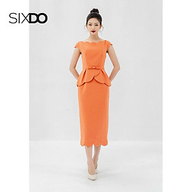 Đầm dáng ôm cổ sò midi SIXDO
