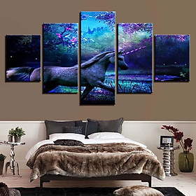 5Pcs Wall Painting Canvas Prints Modern Wall Art Decoration Home Decor，Swan