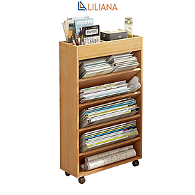 Mua Kệ Sách Gỗ  Kệ Sách Đứng Nhiều Tầng Có Bánh Xe Tiện Dụng GP189