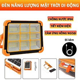Mua Đèn năng lượng mặt trời di động  đèn cắm trại du lịch ngoài trời  đèn cầm tay mầu vàng 9 ô - K1649