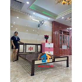 Giường sắt hộp kiểu gỗ – DT110