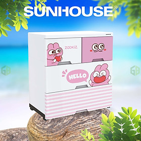 Mua Tủ nhựa sơ sinh 4 ngăn Happy Baby SUNHOUSE KS-CA688G4 - Hàng chính hãng