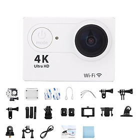 Camera hành động mini 4k HD Màn hình 2.0” WiFi Điều khiển từ xa Camera thể thao dưới nước Mũ bảo hiểm chống nước Máy quay video Màu sắc: Trắng