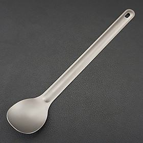 New Pure Titanium Long Handle Spoon Outdoor Camping Light Titanium Tableware EDC Tableware Spoon