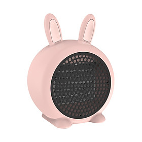 Mini Rabbit Design Small Portable 800W Electric Space Heater Tip-Over Switch and Overheat Protection Sensor Low High Grade Usded in Room Office Working Desk Kitchen Den White