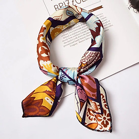 Khăn turban satin vuông phối màu độc đáo size 48*48cm