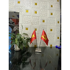 Đế cắm cờ để bàn làm việc 2 nước, cờ các nước để bàn, cờ để bàn làm việc đẹp