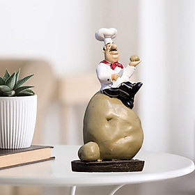 Kitchen Decorative Chef Figurine - Resin Home Decoration Kitchen Countertop Decorations Collectible Housewarming Gifts