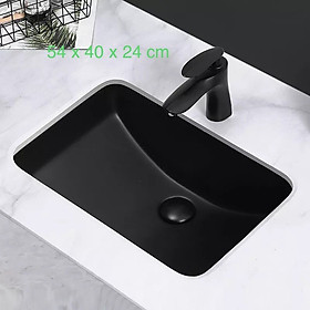 Mua Chậu Lavabo  chậu rửa mặt âm bàn men đen tuyền GRL  groves 1803D  KT: 52x37 cm  đẹp sang trọng huyền bí