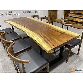 Mua Bàn Làm Việc Gỗ Me Tây  Bàn Cafe Gỗ Me Tây  Bàn Gỗ Me Tây Nguyên Tấm Dài 2 24m Rộng 83cm Dày 5cm