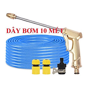 Mua Bộ dây vòi xịt nước rửa xe  tưới cây . tăng áp 3 lần  loại 7m  10m 206701-3 đầu đồng cút+tặng túi đựng bút