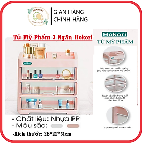 Hình ảnh Tủ đựng mỹ phẩm, đồ dùng trang điểm, trang sức 3 tầng nhựa Hokori Việt Nhật