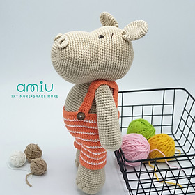 Gấu bông móc len Amigurumi cao cấp - Hà Mã Hippo - SP000377