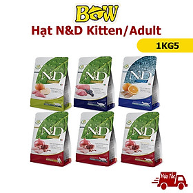 Hạt cho mèo N&D 1.5kg cao cấp thức ăn cho mèo con và mèo trưởng thành Prime Kitten / Adult không độn ngũ cốc