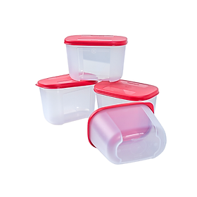 Bộ 4 Hộp Đựng Thực Phẩm Tupperware Trữ Đông Dateline Mini Double 300ml