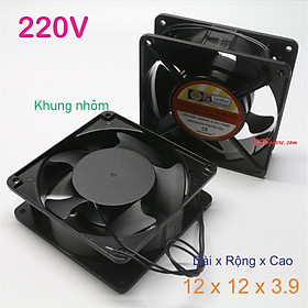 Mua Quạt tản nhiệt 220V 12x12x3.9cm  Fan 220V 12x12x3.9cm (khung nhôm)【USBgiare Com】