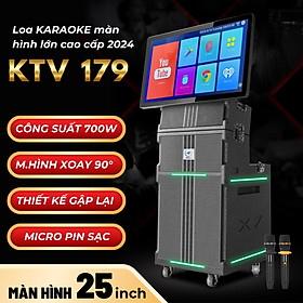 Mua   Hàng Mới Nhất 2024   Loa Karaoke Có Màn Hình KTV179 - Âm Thanh Cao Cấp Tích Hợp Màn Hình 25inch  Công Suất 700W Cùng Bass 30cm  Tặng Kèm 2 Micro Không Dây Bảo Hành 12 Tháng  Hàng Chính Hãng