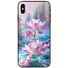 Ốp lưng cho iPhone X - iPhone Xs - Xs Max - XR - iPhone 11 - 11 Pro Max - Sen Hồng Bình Xanh - Hàng Chính Hãng