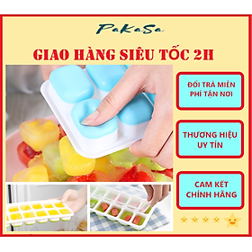 Khay Làm Đá , Thạch 14 Ô Chất Liệu Silicon Dễ Dàng Lấy Đá Ra Khỏi Khay. Có Nắp Đậy Trong Suốt - Hàng Chính Hãng ( Giao màu ngẫu nhiên)