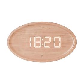 Wooden LED Digital Clock Luminous Portable Decorative Nordic for Living Room
