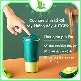 Máy xay sinh tố cầm tay mini đa năng JUICER máy xay cầm tay thịt đá Bảo Hành 12T Cốc Thủy Tinh 4 Lưỡi 3000mah