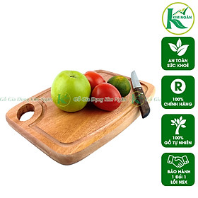 Mua Thớt Gỗ Chữ Nhật Bầu Có Rãnh Dày Cắt Thái Chặt Thực Phẩm An Toàn Sức Khoẻ  Thớt Gia Đình - Gỗ Kim Ngân