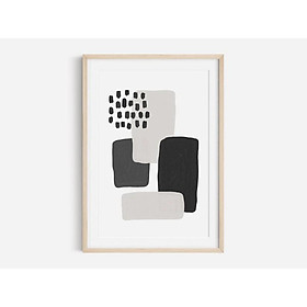 Tranh in cao cấp | Tranh nghệ thuật trừu tượng - Black Abstract Art Print, Black and White Abstract Art 03