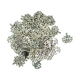 50 Pieces Tibetan Silver Filigree Yoga Hollow Lotus Flower Charms DIY Jewelry Making