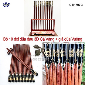 Mua Bộ đũa thờ 10 đôi đũa Cẩm đầu 3D PHONG THỦY - Giá trị Tâm linh - truyền thống văn hóa Việt