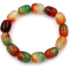 Vòng tay chuỗi hạt Lu Thống Thạch Anh Xanh Nâu Bầu 12mm x 16mm - hợp mệnh Mộc, mệnh Hỏa