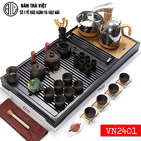 Mua Bàn trà điện thông minh - Bàn màu đen  bộ bếp điện tự động đầy đủ ấm chén bảo hành đổi mới 12 tháng- Nâu đất