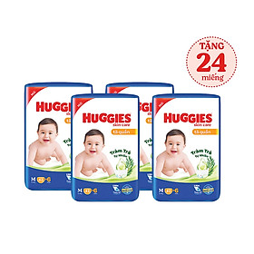 Combo 4 Tã bỉm quần HUGGIES SKINCARE gói JUMBO size M 42 +6 miếng