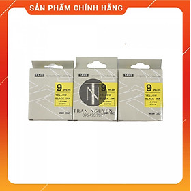 Mua  Combo 3 hộp  Nhãn in Tepra SC9YW (LC-3YBW) - Chữ đen nền vàng 9mm x 8m - Hàng nhập khẩu