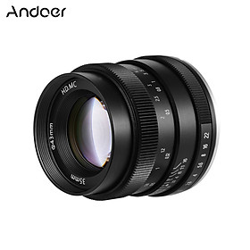 Andoer 35mm F1.2 Manual Focus Camera Lens Large Aperture APS-C Compatible with Olympus Epm2/E-PL7/ E-PL8/E-P5/E-P6