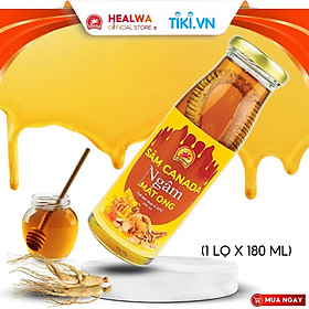 Sâm Canada nguyên củ ngâm mật ong nguyên chất Healwa chai lớn 180ml hỗ trợ tăng cường sức khỏe