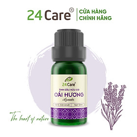 Tinh Dầu Nguyên Chất Oải hương 24Care - Tinh Dầu Xông Phòng Hoa Lavender Giúp Giảm Căng Thẳng, Đau Đầu, Thư giãn, Xua Đuổi Côn Trùng, Khử Khuẩn và Thơm Phòng