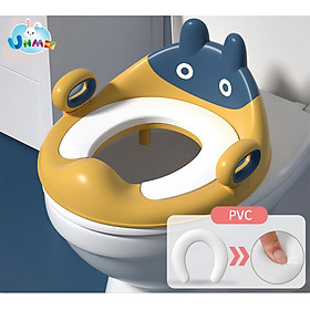 Bệ lót, Bệ Ngồi thu nhỏ bồn cầu có tay vịn cho bé đi vệ sinh dễ dàng - Nhựa PVC Cao Cấp Hàng Đẹp, Chắn Chắn Dành Cho Bé Trên 1 Tuổi