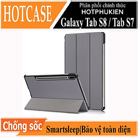 Case Bao da chống sốc cho Samsung Galaxy Tab S8 2022 / Tab S7 2020 11 inch có ngăn đựng S-Pen hiệu HOTCASE thiết kế siêu mỏng hỗ trợ Smartsleep, gập nhiều tư thế, tản nhiệt tốt - hàng nhập khẩu