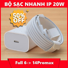 Bộ sạc nhanh 20W dành cho Iphone từ 6-14 Promax tích hợp IC thông minh bảo vệ máy - Hàng nhập khẩu