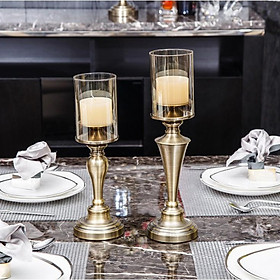 Đế nến trang trí bàn ăn mang phong cách quý tộc Brass Continental Retro