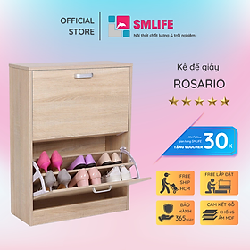 Tủ gỗ để giày hiện đại SMLIFE Rosario | Gỗ MDF dày 17mm chống ẩm | D60xR25xC80cm