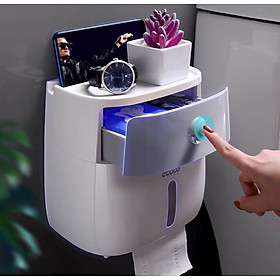 Mua HỘP ĐỰNG GIẤY VỆ SINH 2 TẦNG TREO DÁN TƯỜNG CAO CẤP - KHÔNG CẦN KHOAN ĐỤC ỐC VÍT