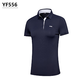 Cộc tay golf nữ cao cấp chính hãng PGM YF556 - Thiết kế đơn giản với điểm nhấn là khuy áo và tên thương hiệu bên ngực trái