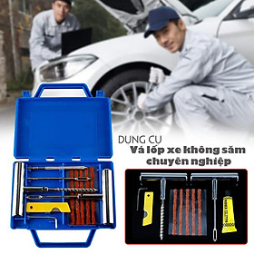 Bộ Hộp Dụng Cụ Vá Lốp Xe Lốp Không Săm Vá LụiBằng Thép Không Gỉ Cho Xe Oto