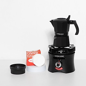 Mua Combo bình moka nhôm 2 cup 90ml màu đen CAFE DE KONA