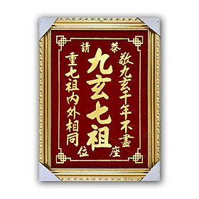 Mua Cửu Huyền Thất Tổ chữ Hoa - khắc Nhũ Kim Sa 25x35 (sản phẩm thủ công)