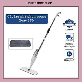 Cây lau nhà phun sương thông minh xoay 360 độ cán dài 125cm siêu sạch