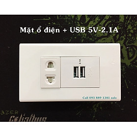 Mua Ổ cắm usb type C âm tường Sinoamigo P21-QC1 (gồm 1 ổ USB-A + 1 ổ USB-C)  lắp vừa mặt Panasonic chuẩn Wide (loại to)